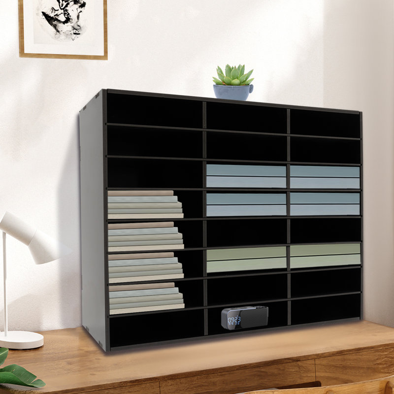 Literature Organizer - 24 Compartment, Letter, Black