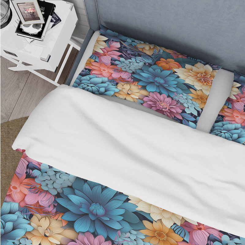 Ensemble de housse de couette Moroccan Flora Botanical, Housse de couette simple + 1 taie décorative stan