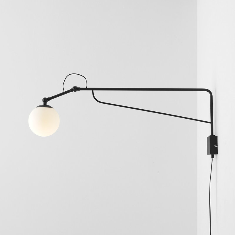 Balin Steel Swing Arm Sconce, 29cm H x 14cm W x 90cm D