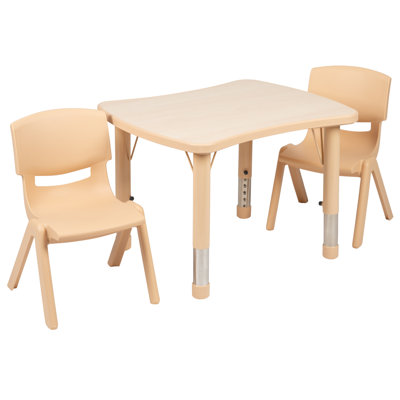 Ensemble de table rectangulaire en plastique avec 2 chaises l 21,875 "x L 26,625" Goddard