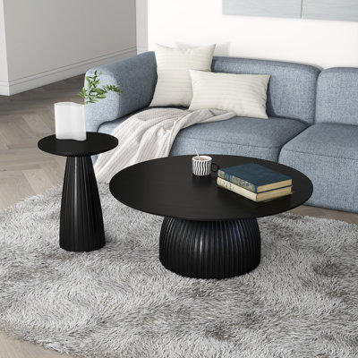 Round End Table with Wood Coffee Table
