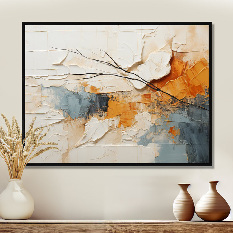 Minimalisme moderne, sérénité scandinave, reproduction d'art sur toile, H 16 po x l 32 po, Reproduction avec cadre flottant
