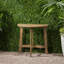 Table bistro d'extérieur pliante demi-ronde en bois d'acacia, finition grise-1242562733