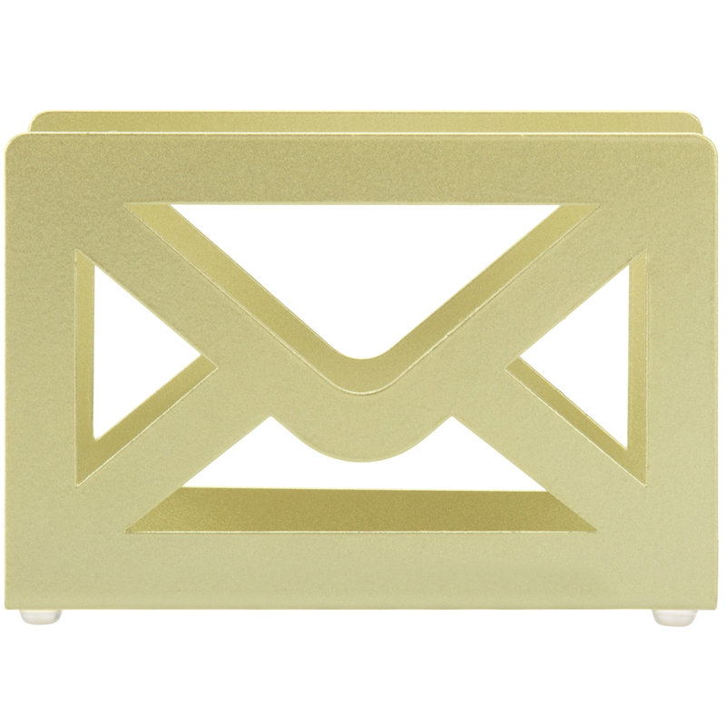 Anurima Metal Mail Desktop Cutout Paper Organiser, Brass