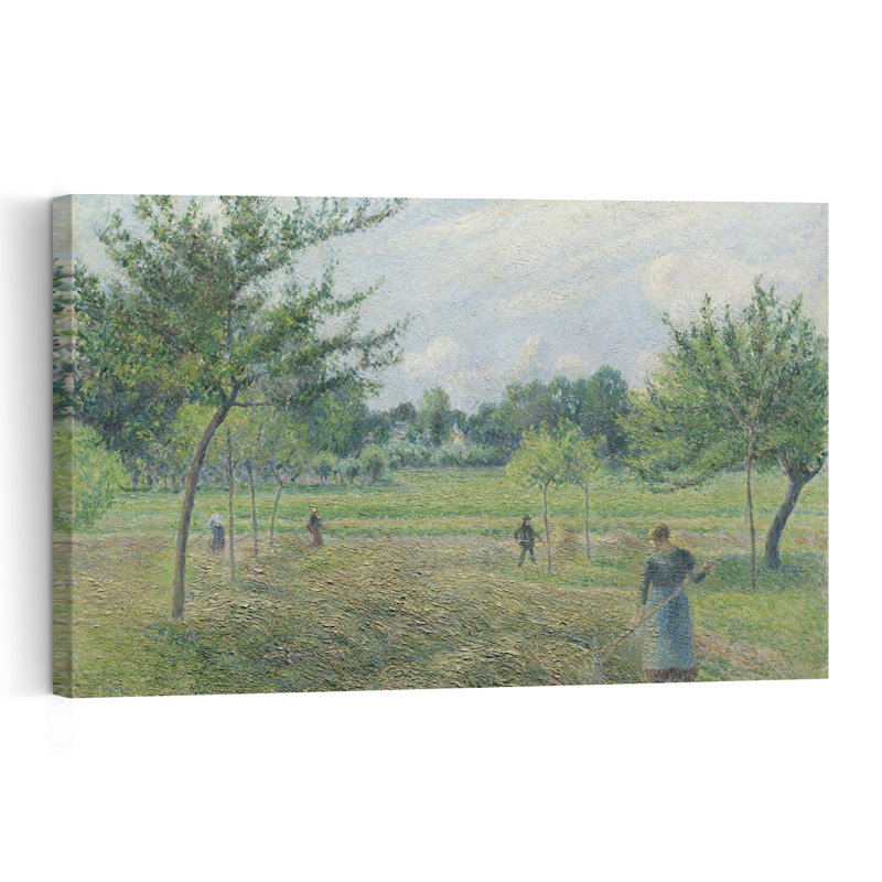 La fenaison à Éragny, 1892 - Estampe d'art mural contemporain abstrait impressionniste représentant un arbre