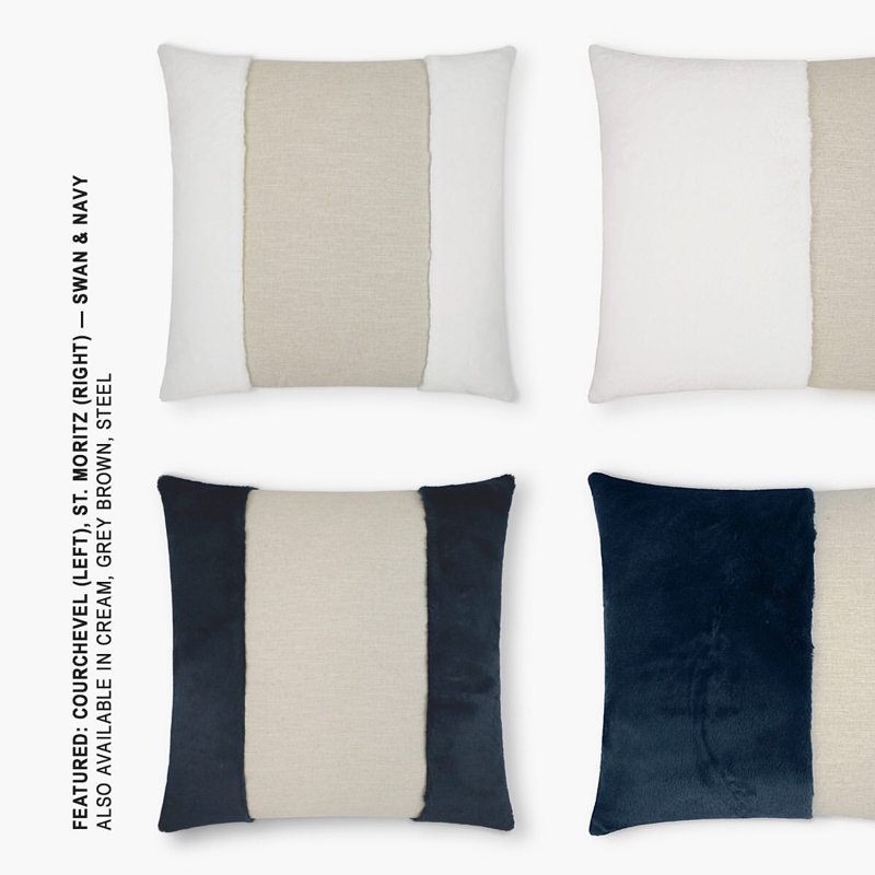 St. Moritz Pillow Cover & Insert, Cream, Rectangle 14"H x 24"W