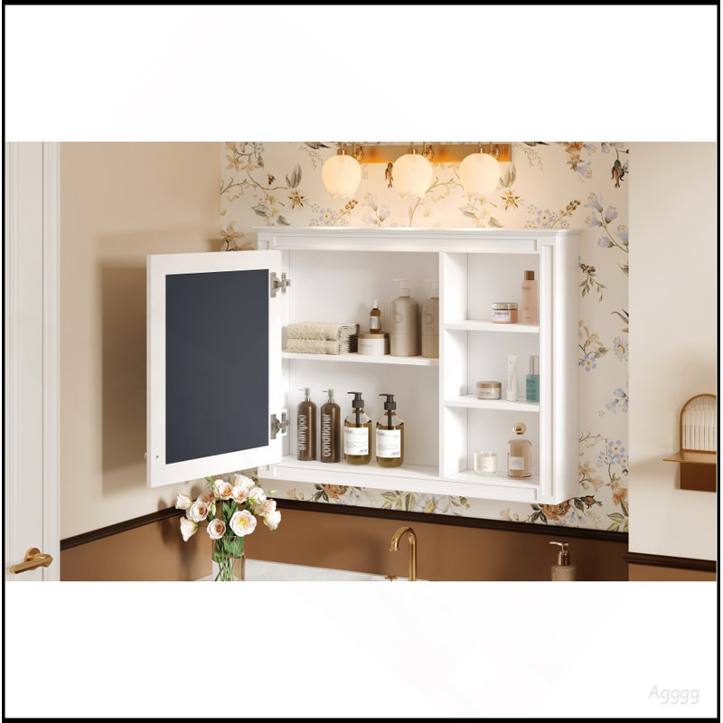 36'' X 28'' Medicine Cabinet, Wall Mounted Bathroom Storage Cabinet, Modern Bathroom Wall Cabinet With Mirror,Medicine Cabinet,  Mirror Cabinet With 1 Adjustable Shelf