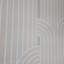 Claunch Taupe Gray White Art Deco Lines Faux Fabric Modern Wallpaper