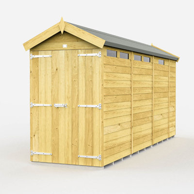 4ft x 13ft Apex Security Shed - Double Door