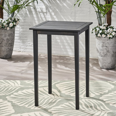 Table d'extérieur en bois gris foncé - gris et gris