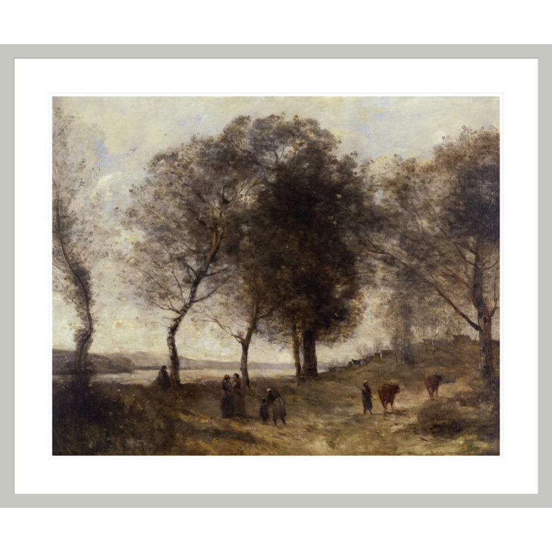 Le Lac (or Le Chemin des Vaches) by Jean-Baptiste-Camille Corot -Framed Giclee Print, 33.5" H x 39.88" W