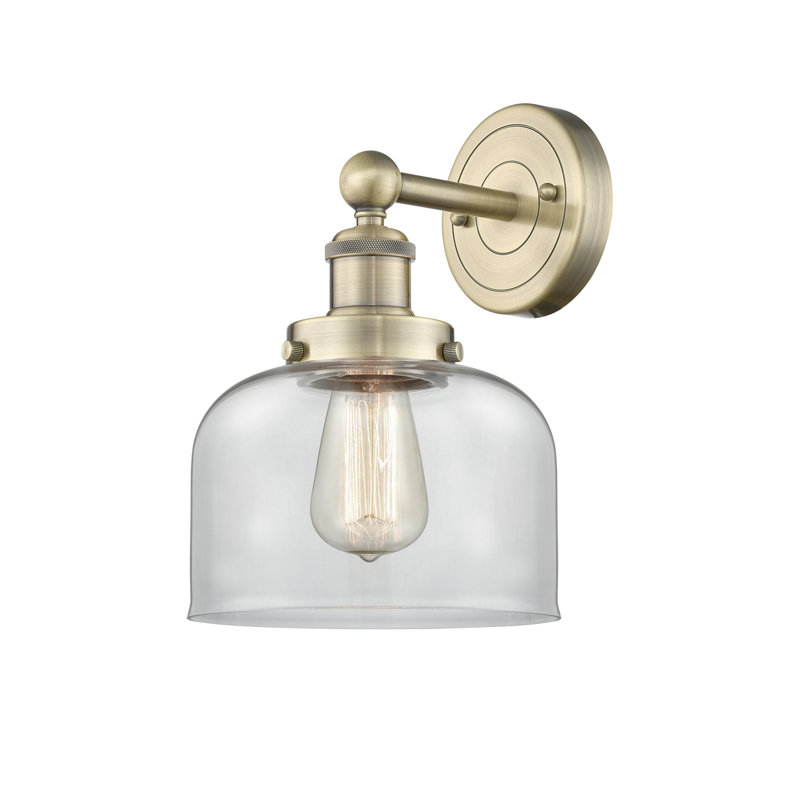 Cetronia Armed Sconce, Clear, Antique Brass
