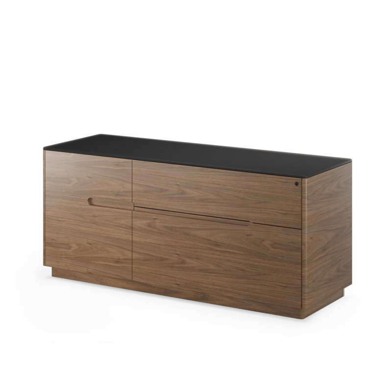 Luma 2 - Drawer File Cabinet, Walnut/Black