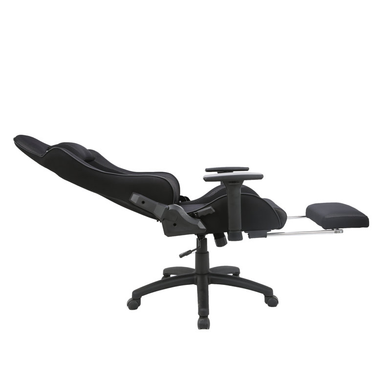 Fauteuil de jeu de course réglable et pivotant en noir