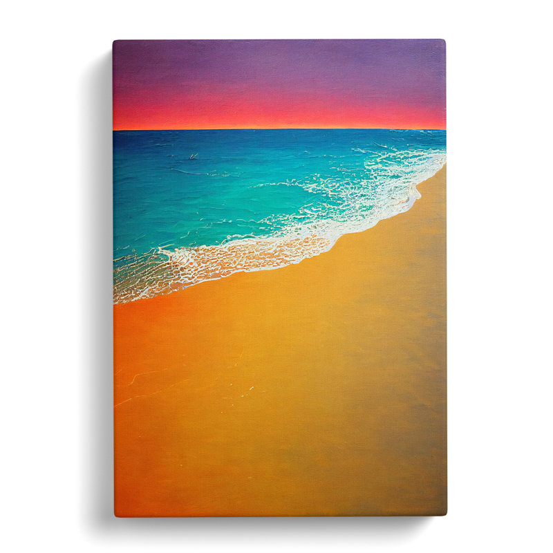 Beach Painting - Wrapped Canvas, 76cm H x 50cm W