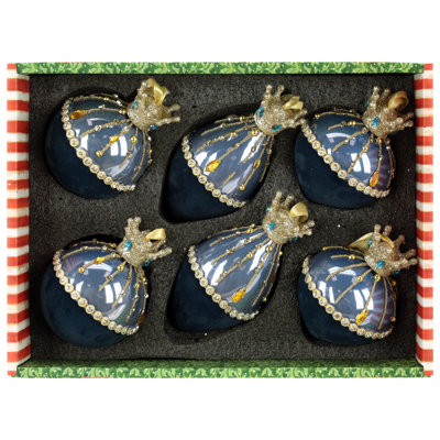 Regal Crown Ornament, Box Of 6- 3-4 Inches
