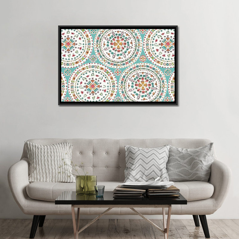 « désert fleuri xii », reproduction d’impression sur toile, H 18 po x l 26 po x P 1,5 po, Toile avec cadre noir, Pas de tapis