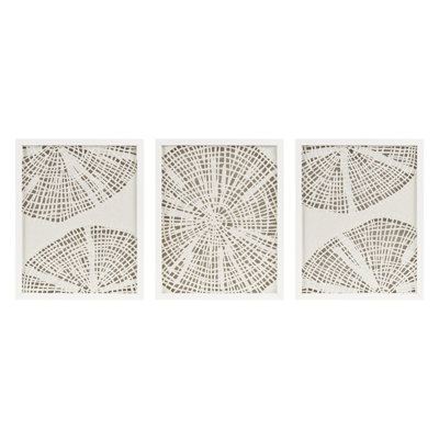 Solana Framed Abstract Coastal Rice Paper 3-piece Shadowbox Wall Décor Set