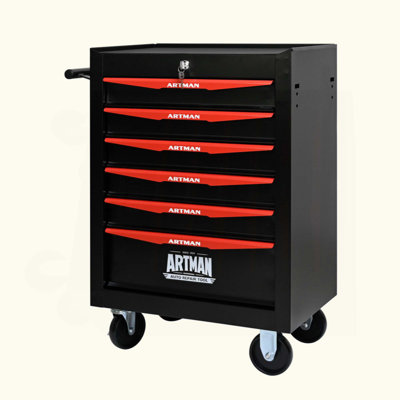 Rolling Metal Tool Chest With 6 Drawers, 6-Drawer Tool Chest Cabinet With Ball Bearing Drawer Slides, Steel Tool Storage Box Organizer