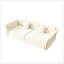 Grand canapé-lit coulissant de 74,4 po, canapé-lit convertible avec motif capitonné en tissu fait à la main, causeuse en velours multifonctionnel pour salon, chambre à coucher, appartement, beige / blanc