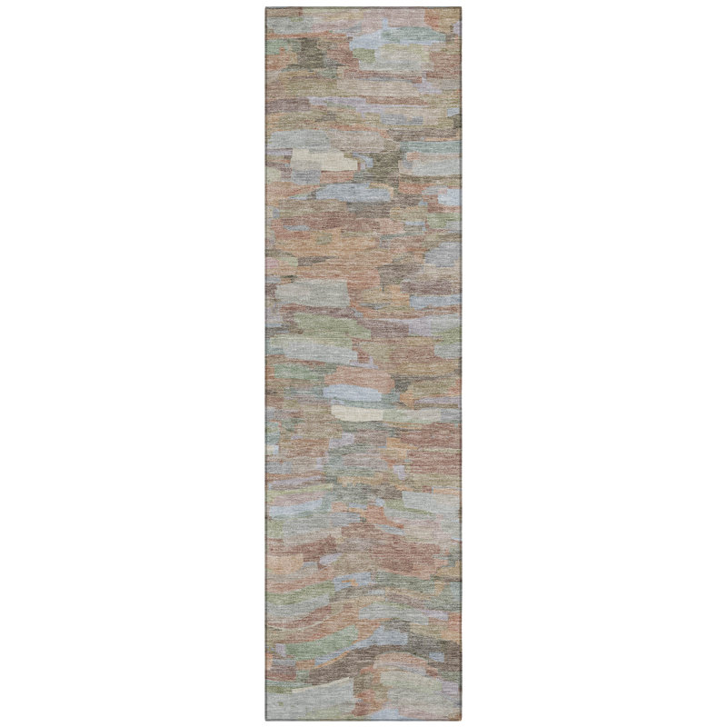 Machine Washable Indoor/Outdoor Jenning ACN2266 Stripes Rug, Runner 2'3" x 7'6"