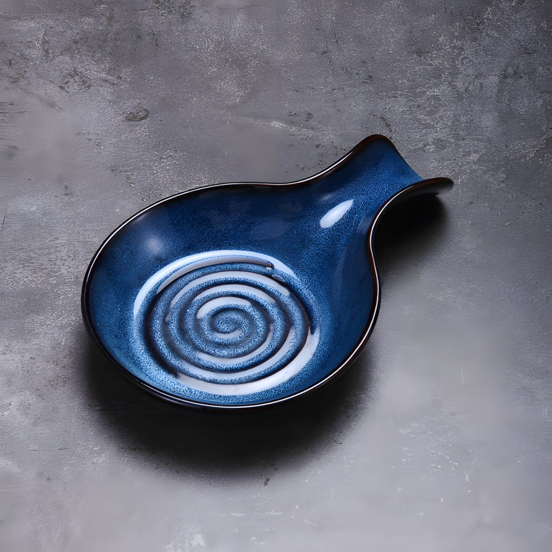 Ceramic / Porcelain Spoon Rest, Blue