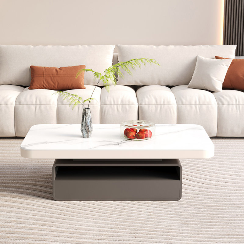Table basse légère et luxueuse, Gris foncé, H 16,1 po x L 51,2 po x l 27,6 po