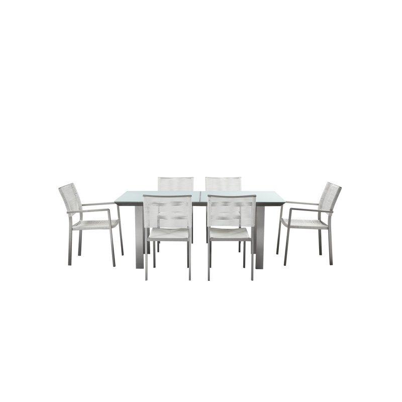 Bella 7 Piece Dining Set, White