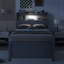 Lit plateforme simple en bois avec éclairage à DEL et lit gigogne en contreplaqué gris doux pour les petites chambres