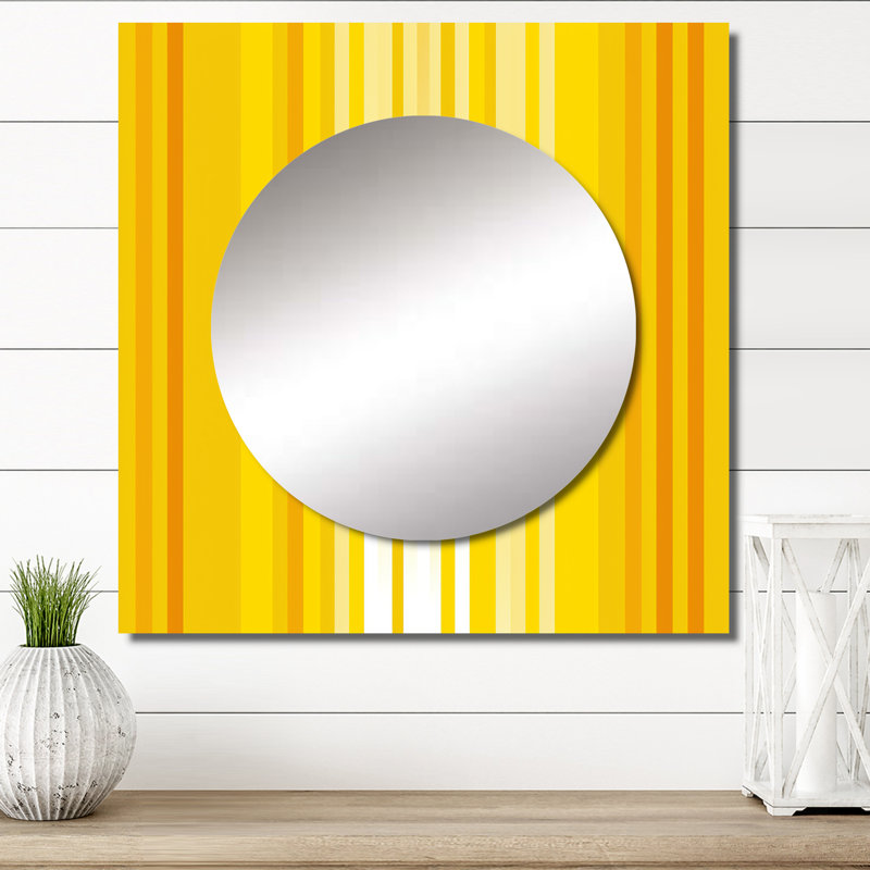 Décoration murale en forme de miroir géométrique carré moderne Sunshine, 36 po x 36 po