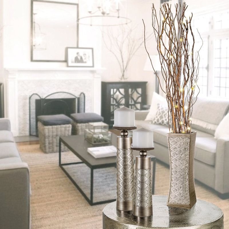 Creative Scents Dublin Silver Vases Set of 3