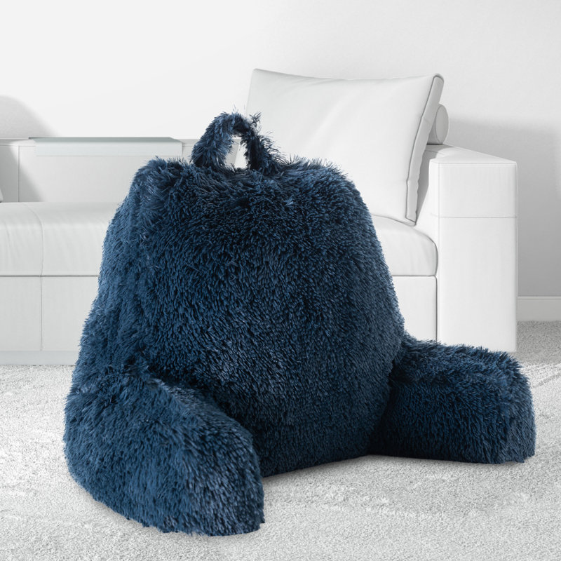 Housse et insert de coussin en fausse fourrure , Bleu marine
