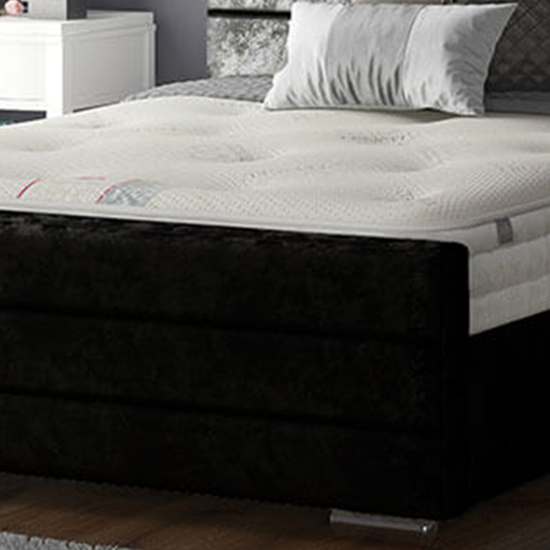 Desmarie Upholstered Bed, Double (4'6), Black
