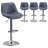 Modern Upholstered Faux Leather Swivel Adjustable Height Bar Stools Bar Stools with Footrest (Set of 4)-1248200288