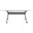 Rectangle 2 Person Flip Top Modular Training Table with Casters and Modesty Panel and Cable Management-56597175