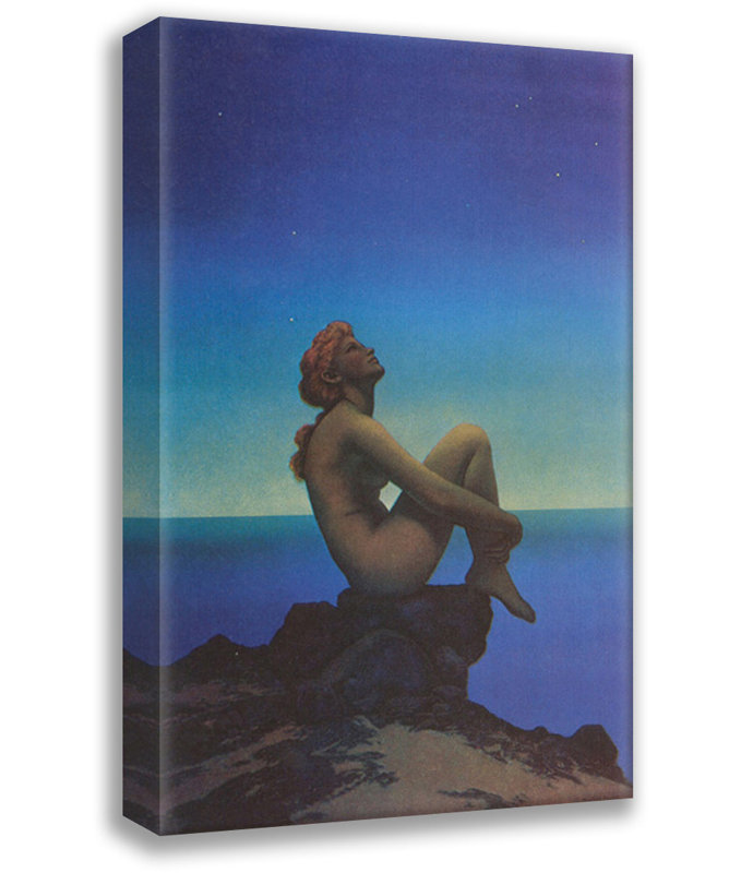 Étoiles par Maxfield Parrish, toile tendue avec châssis, H 18 po x l 13 po