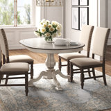 Colne 30" Counter Height Extendable Poplar Solid Wood Pedestal Dining Table