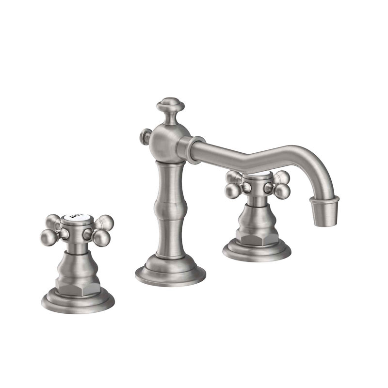 Chesterfield Widespread Bathroom Faucet with Drain Assembly, Stainless Steel (PVD)