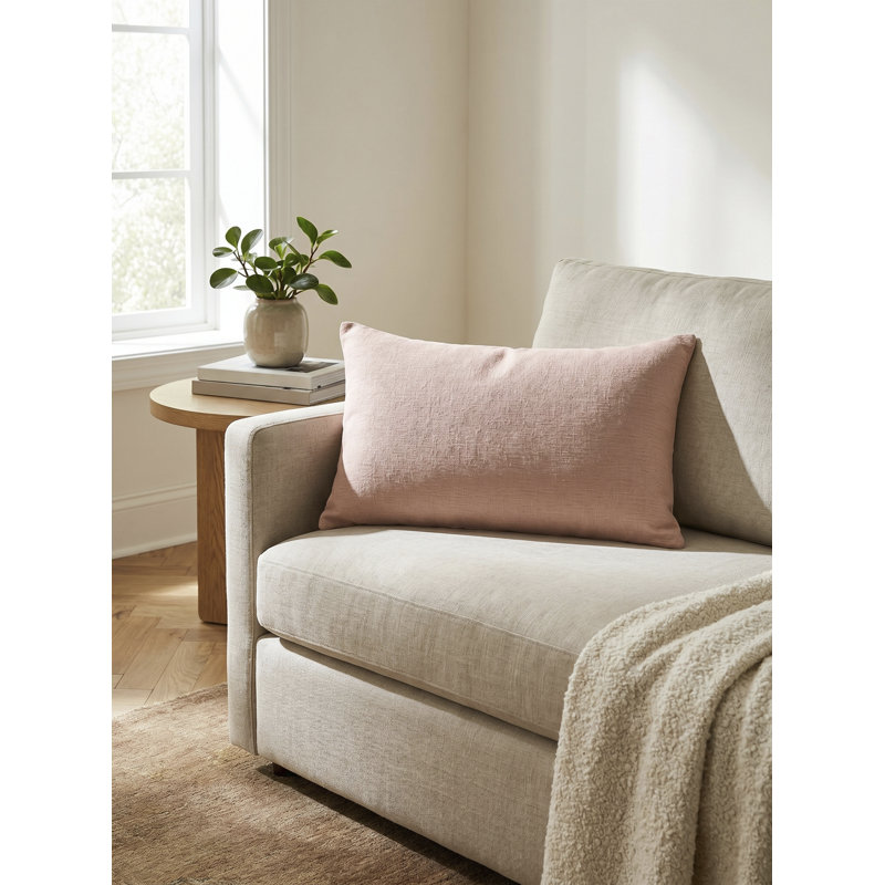Lanie Accent Pillow, Dark Beige, Rectangle 12"H x 21"W