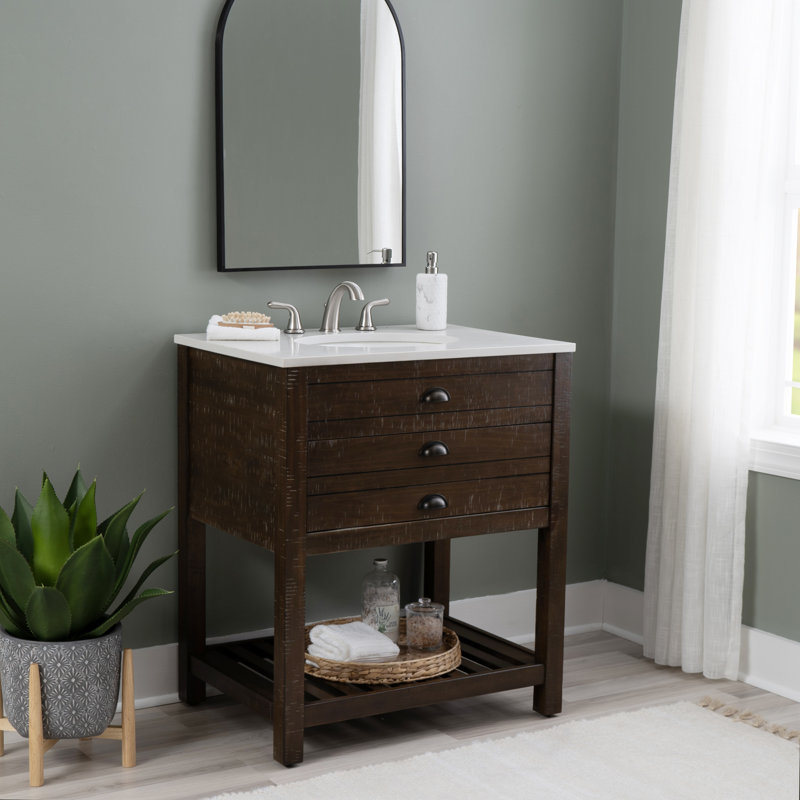 30'' Single Bathroom Vanity with Marble Top