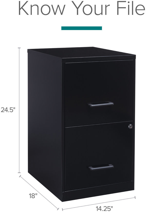 Wrought Studio Worton 2-Drawer Vertical Filing Cabinet, Black