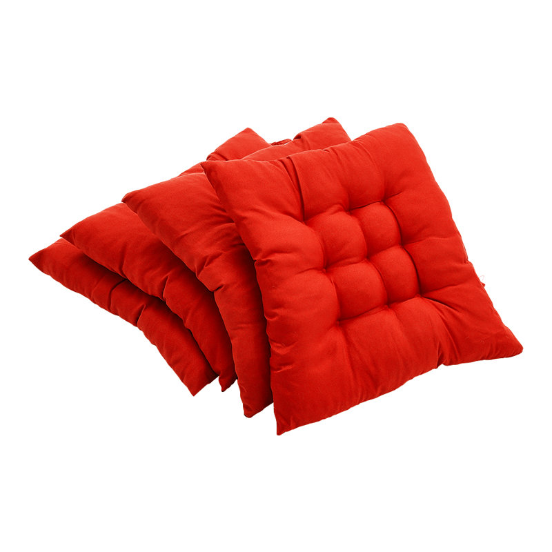 4Pcs Soft Thicken Tatami Seat Cushion, Red