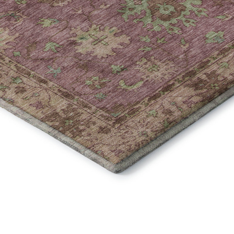 Premium Machine Washable Mayfield AMF2052 Global Rug, 1'8" x 2'6", Pink
