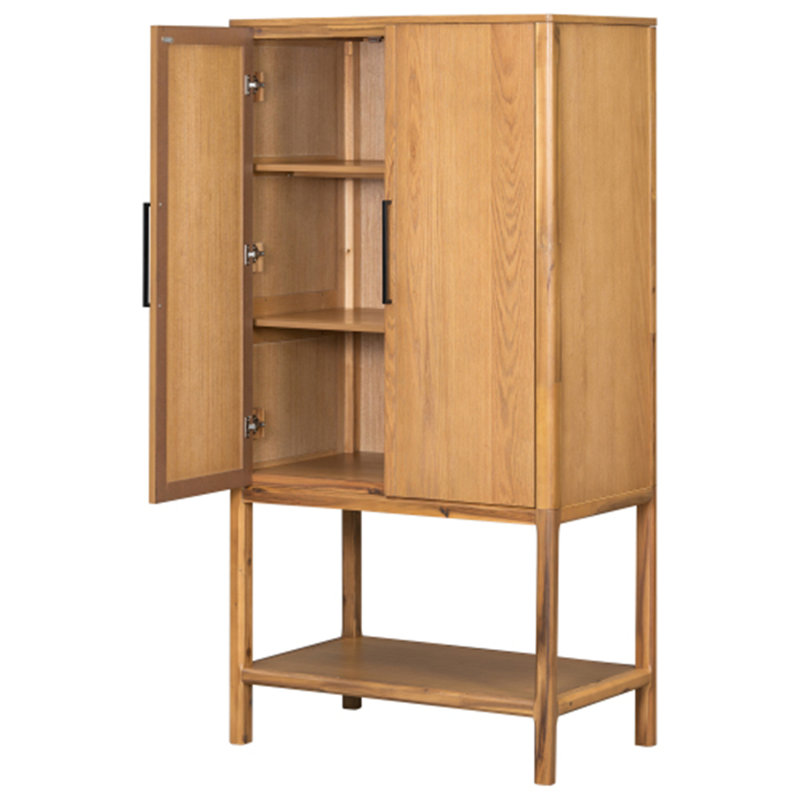 Sophisticated Oak Veneer Cabinet with multiple storage functions,Suitable for Study,Entryway, Hallway, Living Room, Foyer