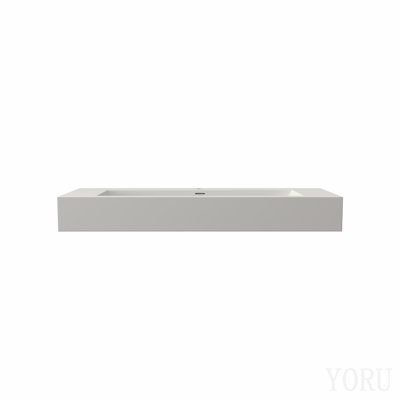 Lavabo à surface solide de 48 pouces, couleur blanc mat