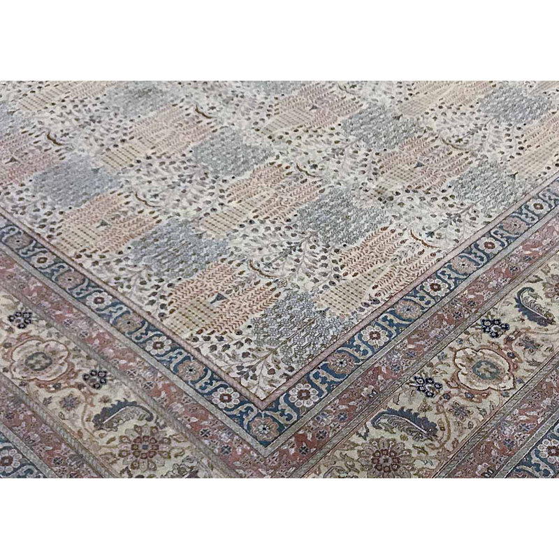 Tapis vert noué à la main de haute qualité