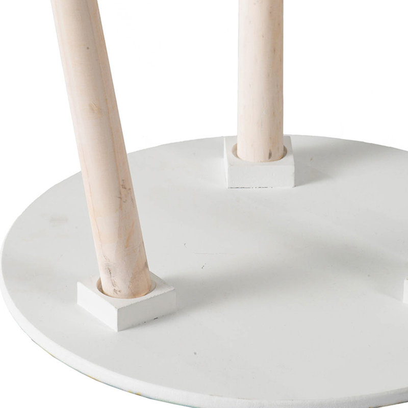 Paire de tables d'appoint inspirées de la nature - avec des plateaux de cerisiers en fleurs peints en blanc et bleu, salon, chambre à coucher, matériau de décor de vestibule 2, plateaux bleus,