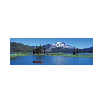 Red Canoe Sparks Lake OR 1 Piece Wrapped Canvas Panoramic Wall Art
