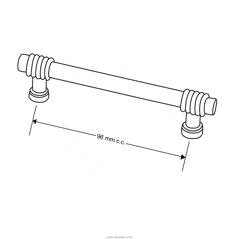 Poignée barre 25 à 32 po Expression 3, Laiton / nickel brossé
