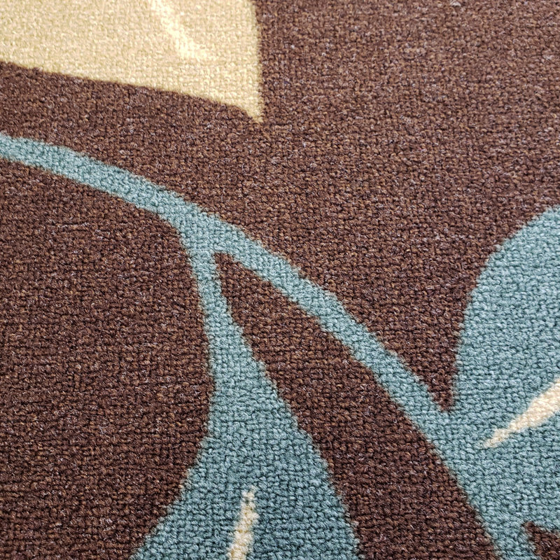 Tapis floral brun / bleu Arroya, Rectangle 5 pi x 6 pi 6 po